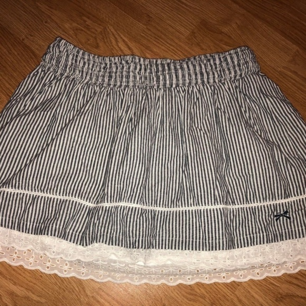 Tommy Hilfiger Black and White Striped Mini Skirt